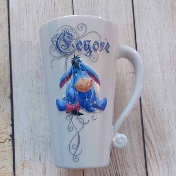 Disney Store 3D Eeyore Mug Filigree Handle 6.5" Tall - Picture 1 of 5